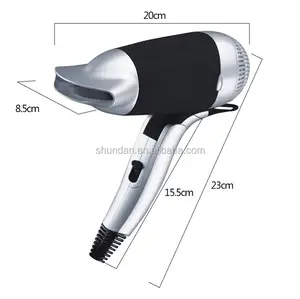 Profissional Salon Styling Tool DC Motor Travel Stainless Steel Shell Metal Cold Hot Home Air Brush Blower Comb Hair Dryer