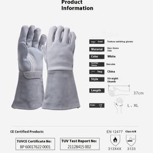 Guantes de Soldadura TIG Premium, Suaves y con Gran Destreza, Logotipo Personalizado, Piel de Vaca y Cabra, Resistentes al Calor y a las Chispas, para Soldadura Industrial - Product Image 2