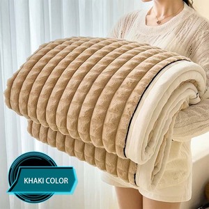Couvertures réversibles en peluche douces d'automne Couverture de luxe en vison ultra douce en <span class=keywords><strong>fausse</strong></span> <span class=keywords><strong>fourrure</strong></span> tricotée pour l'hiver - Product Image 5