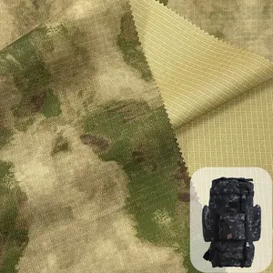 Vải Ripstop Polyester Rằn Ri Ngụy Trang Atac Fg Tráng Pu Chống Thấm Nước In Tái Chế Dùng Cho Túi