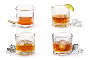 Vaso Cuadrado para Whisky de 380 ml |   Vaso de whisky de base pesada estilo Old Fashioned |   Patrón de Corte Cristalino, Apto para Lavavajillas, Venta al por Mayor - Product Image 5