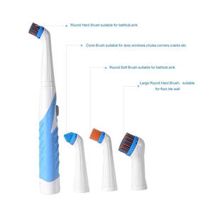 Soap Dispensing Dish <strong>Brush</strong> Set <strong>Electric</strong> <strong>Cleaning</strong> <strong>Brush</strong> with Household All Purpose 4 <strong>Brush</strong> Heads for Kitchen &amp; Household <strong>Cleaning</strong> - Product Image 4