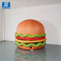 Modèle de hamburger gonflable personnalisé, accessoire alimentaire gonflable pour la décoration d'événements, de marchés et de festivals en extérieur