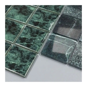 Grande mosaico di marmo di ceramica verde di mattonelle di Design moderno per il <span class=keywords><strong>giardino</strong></span> della foresta piscina bagno di pietra naturale sfondo per il paesaggio - Product Image 1