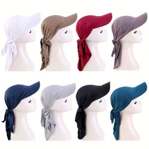 Unisex Summer Outdoor Beach Sun Travel Visor Turban 100% Polyester Common Jersey Head Wrap Adjustable Cycling Baseball Cap - Product Image 1