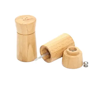 Wholesale Mini Bamboo Spice Salt Shaker And Pepper Mill Set For Home Restaurant