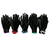 Guantes de Trabajo Antiestáticos Recubiertos de PU, Guantes Negros Seguros ESD con Agarre de PU en la Palma para Manipulación de Precisión y Electrónica