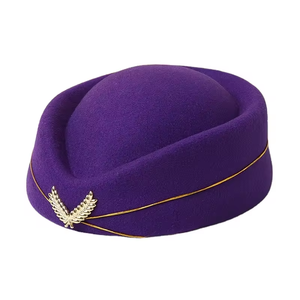 カスタム高品質制服帽子女性エアホステスフェルトベレー帽子 - Product Image 2