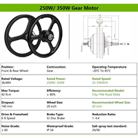 Kit de conversion de vélo électrique avec moteur 36V 250W/350W pour roue avant/arrière, batterie au lithium, écran LCD, porte-bagages arrière et accélérateur à pouce
