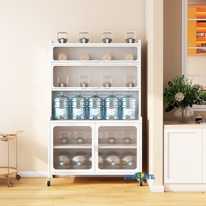 Contenedores Metálicos <span class=keywords><strong>STEELITE</strong></span> para Almacenamiento en la Cocina, Estante de Tres Niveles para Horno de Microondas, Aparador Ecológico con Diseño Desmontable - Product Image 1