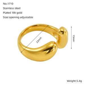 Golden <b>Open</b> Geometric <b>Ring</b> For Women 18k Gold Plated Fashion Jewelry Gift - Product Image 3