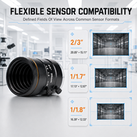 2/3 Zoll 16MP Weitwinkel-FA-Objektiv mit C-Mount für Produktionslinien, Industriequalität, professionell, hochwertig, langlebig