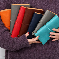 Carnet de voyage en cuir A6 A7 avec élastique, carnet de notes en cuir PU pour écrire, carnet de voyageur vintage
