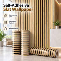 Papier peint auto-adhésif en lattes de bois, à coller et à décoller, revêtement mural géométrique, résistant à l'humidité, pour intérieur commercial