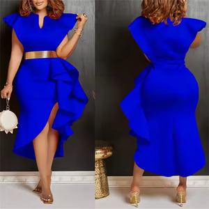 Vestidos Casuales de Fiesta con Volantes y Cinturón Estilo Bohemio 2025 para Mujer, Diseño Elegante con Parches, Cintura Elástica, Verano Invierno - Product Image 3