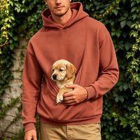 Vêtements tendance pour propriétaires et chiens, tenues assorties pour animaux de compagnie, couleurs unies, sweats à capuche pour humains, vente en gros personnalisée