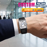 Montre-bracelet à quartz classique intemporelle pour homme, bracelet en cuir de 20 mm, boîtier en acier inoxydable, cadran en cristal saphir, pour usage quotidien professionnel