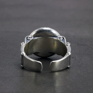 Cincin Singa Perak Sterling 925 Solid untuk Pria, Cincin Pria Retro Punk Lokomotif, Perhiasan Pria Motif Daun - Product Image 5