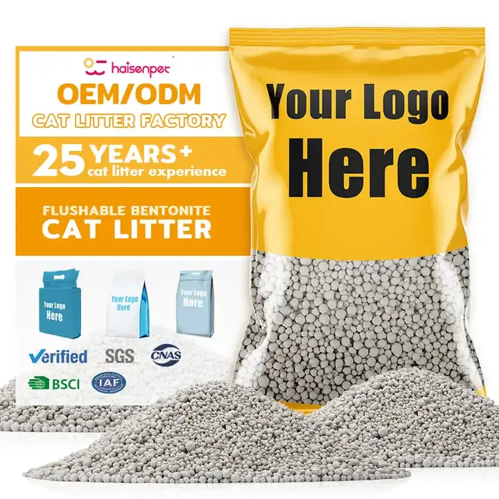 OEM ODM Fábrica Atacado Premium Kitty Dust Free Clumping Bentonite Cat Litter Areia