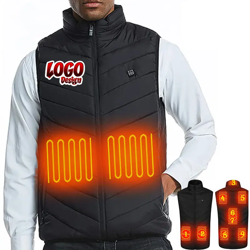 Usb 5V Batterij Aangedreven Verwarming Gilet Winter Winddicht Mouwloze Verwarmde Jas Vest Elektrische Verwarmde Vest Mannen Voor Buiten