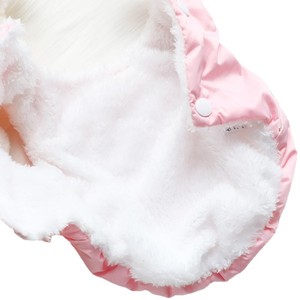 Abrigo Acolchado de Algodón para Mascotas, Color Azul y Rosa, Ropa de Invierno Cálida para Cachorros, Talla Pequeña con Decoración de Lazo - Product Image 5