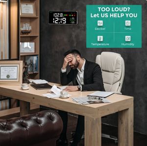 4 в 1 децибел, Wi-Fi, настенный измеритель уровня звука, цифровой синхронизированный Измеритель температуры и влажности - Product Image 5