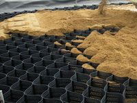Grille géocellulaire perforée texturée lisse en HDPE vierge à 100 % pour le renforcement des chaussées, les murs de soutènement et le contrôle des sols