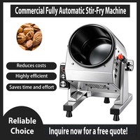 Máquina Automática para Saltear en Tambor, Wok Eléctrico de Gran Capacidad de 6.4L, Robot de Cocina para Pequeños Negocios, Fácil Operación, Ahorro de Tiempo