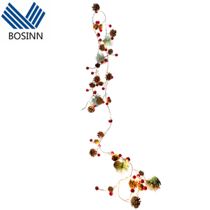 Navidad Hada Lámpara Colgantes Cadena Fruta Roja Ratán Decorativo Pasillo Lámpara de pared Cereza Pino Fruta Cadena Luz - Product Image 5