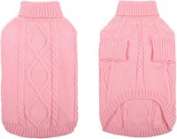 Suéter Grueso de Punto Trenzado para Perro, Cuello Alto, Ropa Premium para Mascotas, Protección contra el Frío para Chihuahua, Pug, Dachshund