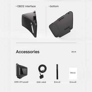 <span class=keywords><strong>VJOY</strong></span> Mises à jour HUD OBD2 GPS Jauge intelligente Affichage tête haute ACE S1 Pression de turbine Ordinateur de tableau de bord de voiture Diagnostic Noir 12 Vjoycar - Product Image 6
