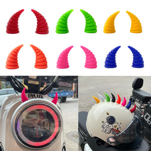 Threaded Bull Horn <b>Plastic</b> Decorative Stickers For Motorcycle Helmet And Electric Vehicle Dashboard Steering <b>Wheel</b> - Product Image 4