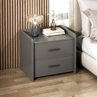 Table de chevet moderne en bois de style italien, table de nuit de luxe légère, armoire de rangement simple, meuble de chambre à coucher, panneau artisanal