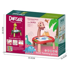 Tavolo da gioco con proiezione di dinosauri, tavolo didattico 3 in 1 con lavagna per scrivere e set da gioco con gioco degli scacchi a <span class=keywords><strong>serpente</strong></span> - Product Image 4