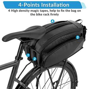 Sac de <span class=keywords><strong>porte</strong></span>-bagages arrière, 12L, imperméable, réfléchissant, sac de coffre pour vélo, <span class=keywords><strong>porte</strong></span>-bagages pour vélo - Product Image 2