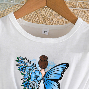 Elegante Vestido Floral para Niñas de 4 a 8 Años, Hermoso Vestido con Flores, Mangas Cortas, Lindo Lazo, Ropa de Fiesta para Niños, Bebé - Product Image 3