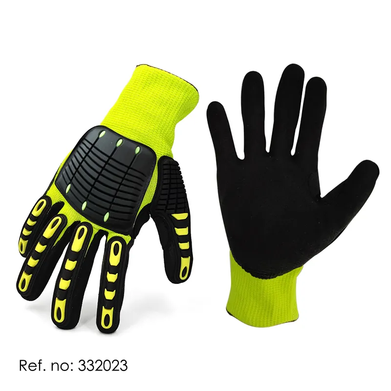 Рабочие перчатки с защитой от вибрации, перчатки из песчаного латекса с поролоновым покрытием для рук, мужские защитные перчатки, снижающие воздействие