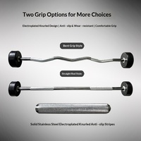 Ensemble d'haltères et barres de musculation droites mini, enveloppées de caoutchouc, pour usage domestique, idéal pour squats, exercices de fessiers et gain de masse musculaire