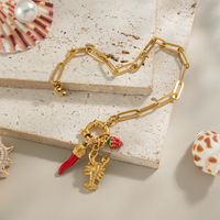 Européen Américain Tendance DIY Bijoux Accessoires Fraise Poivre Homard Bracelet pour Vacances Bord de Mer Mode Sexy Ne Se Décolore pas