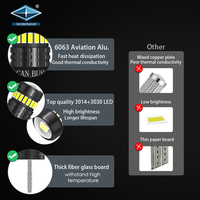 OEM ODM Super Lumineux W5W 194 Led Lumières Foco 3014 Smd T10 Led Ampoules Avec Flash Canbus