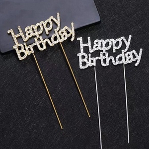 Festa Topper torta in metallo Cupcake Topper per varie feste di compleanno in pietra decorazioni torta accessori per torta - Product Image 1