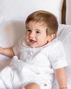 Robe de baptême barboteuse pour bébés garçons robe de baptême pour nouveau-né <span class=keywords><strong>tenue</strong></span> de baptême une pièce - Product Image 2