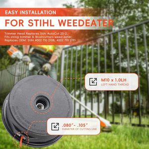 Tête de coupe Autocut 25-2 OEM pour débroussailleuses <span class=keywords><strong>Stihl</strong></span> FR106 FR108 FS44 FS48 FS50 FS55 FS56 FS70 FS80 FS83 FS85 FS90 FS110 FS130 - Product Image 3