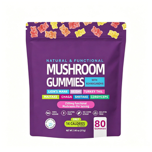 Gomitas de Hongos con Ashwagandha de Marca Privada OEM, Fórmula Súper con Cola de Pavo, Cordyceps y Melena de León para Apoyo Energético - Product Image 1