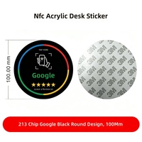 Carte NFC RFID ISO personnalisée en acrylique pour avis sociaux, puce NTAG216 13,56 MHz, paiement sans contact intelligent, support de paiement pour restaurant, hôtel