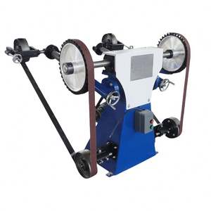 เครื่องขัดสายพานแบบสองสถานี เครื่องเจียรสองหัว เครื่องขัดแบบตั้งโต๊ะ เครื่องขัดผิวโลหะแบบแมนนวล - Product Image 2