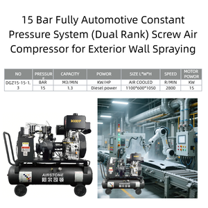 Sistema <span class=keywords><strong>de</strong></span> presión constante totalmente <span class=keywords><strong>automotriz</strong></span> <span class=keywords><strong>de</strong></span> 15 bares (doble rango) <span class=keywords><strong>Compresor</strong></span> <span class=keywords><strong>de</strong></span> <span class=keywords><strong>aire</strong></span> <span class=keywords><strong>de</strong></span> tornillo <span class=keywords><strong>de</strong></span> potencia diésel para pulverización <span class=keywords><strong>de</strong></span> paredes exteriores - Product Image 2
