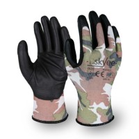 SKYEE Gants de protection de travail respirants antidérapants en polyester enduit de nitrile lisse pour le jardinage avec une utilisation de longue durée