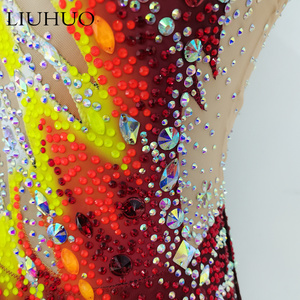 Pour LIUHUO Personnalisable Performance Professionnelle Porter Jaune Rouge <span class=keywords><strong>Gymnastique</strong></span> <span class=keywords><strong>Justaucorps</strong></span> Art Examen Formation <span class=keywords><strong>Gymnastique</strong></span> <span class=keywords><strong>Artistique</strong></span> - Product Image 5