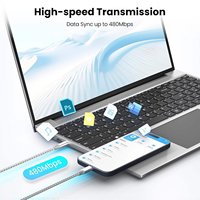 Câble USB 2.0 vers Type C tressé en nylon personnalisé de 1m/2m, câble de charge rapide et de transfert de données, courant 3A, connecteur Android, longueur 3m